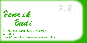 henrik budi business card